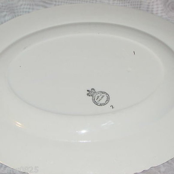 Large Serving Platter John Maddock 12" Oval Floral Center Cottagecore Vintage - Picture 4 of 9